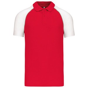 Kariban K226 - POLO BASE BALL MANCHES COURTES Red/White