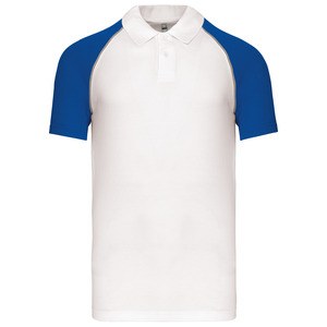 Kariban K226 - POLO BASE BALL MANCHES COURTES White/Royal Blue