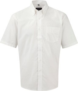 Russell Collection RU933M - Chemise Oxford Homme Manches Courtes Blanc