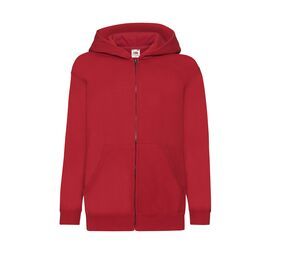 Fruit of the Loom 62-035-0 - Kids Hooded Zip Sweatshirt Rouge