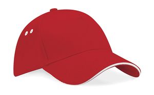 Beechfield B15C - Casquette Panneaux 100% Coton Classic Red/White