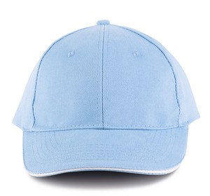 K-up KP011 - ORLANDO - CASQUETTE HOMME 6 PANNEAUX Sky Blue / White