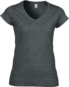 Gildan GI64V00L - T-Shirt Femme Col V Dark Heather