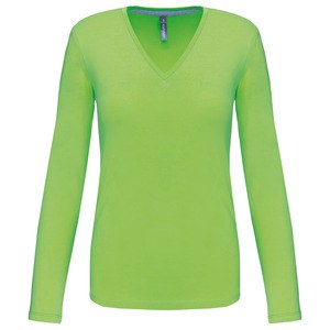 Kariban K382 - T-SHIRT COL V MANCHES LONGUES FEMME Lime