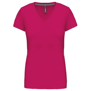 Kariban K381 - T-SHIRT COL V MANCHES COURTES FEMME Fuchsia