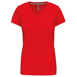 Kariban K381 - T-SHIRT COL V MANCHES COURTES FEMME Rouge