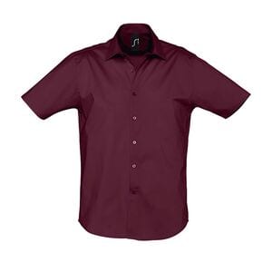 SOL'S 17030 - Broadway Chemise Homme Stretch Manches Courtes Bordeaux moyen