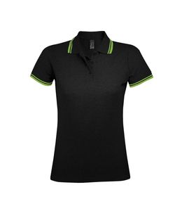 SOL'S 00578 - PASADENA WOMEN Polo Femme Noir / Lime