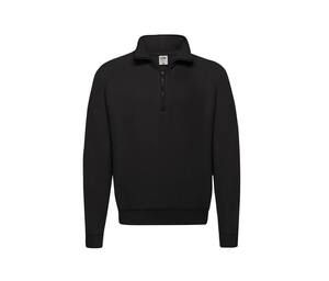 Fruit of the Loom SC376 - Sweat Homme Col Zippé Coton Noir