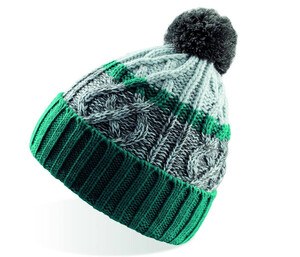 Atlantis AT029 - Bonnet Cool avec Pompon Green/Grey