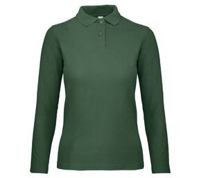 B&C ID1LW - Polo Manches Longues Femme Bottle Green