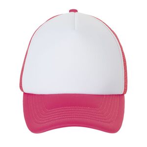 SOL'S 01668 - BUBBLE Casquette Filet 5 Panneaux White/Neon Coral