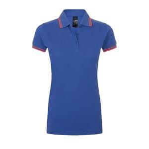 SOL'S 00578 - PASADENA WOMEN Polo Femme Royal Blue/Neon Coral