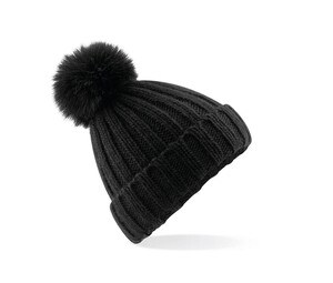 Beechfield BF413 - Bonnet Verbier grosse maille Pop Pom Noir