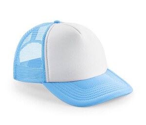 Beechfield BF645 - Casquette Vintage Snapback Trucker Sky Blue / White