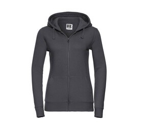 Russell JZ66F - Sweat Capuche Zippé Femme Authentique Convoy Grey