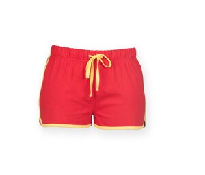 SF Women SK069 - Short rétro femme Red / Yellow