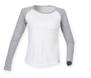 SF Women SK271 - Tee-shirt baseball manches longues femme