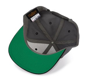 K-up KP910 - Casquette visière plate - 6 panneaux Dark Grey / Black