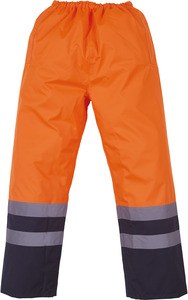 Yoko YHVS46 - Surpantalon haute visibilité imperméable Hi Vis Orange/Navy