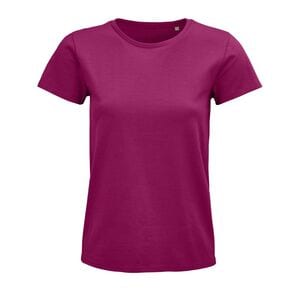 SOL'S 03579 - Pioneer Women Tee Shirt Femme Jersey Col Rond Ajusté Fuchsia