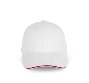 K-up KP198 - Casquette en coton bio avec visière sandwich contrastée - 6 panneaux