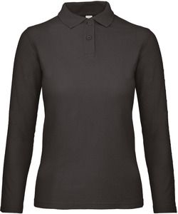 B&C CGPWI13 - Polo femme ID.001 manches longues Black