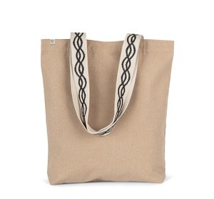 Kimood KINS116 - Sac shopping recyclé à fond plat Hemp / Curve Black