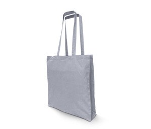 NEWGEN NG110 - Sac shopping en coton recyclé avec soufflet Heather Light Grey