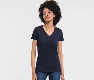 RUSSELL RU103F - T-shirt organique col V femme