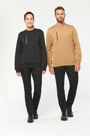 WK. Designed To Work WK403 - Sweat-shirt DayToDay zip poche contrasté unisexe